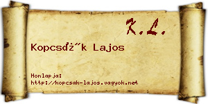 Kopcsák Lajos névjegykártya