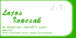 lajos kopcsak business card